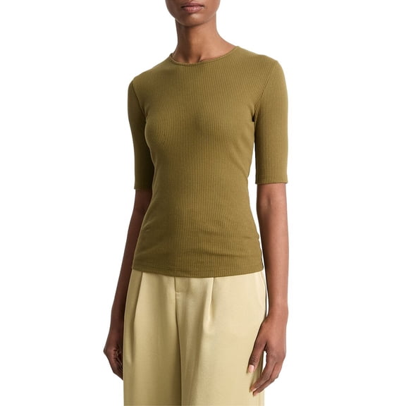 Vince womens  Rib Elbow Sleeve Top, s