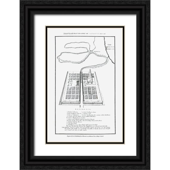 Vincent 11x14 Black Ornate Wood Framed with Double Matting Museum Art Print Titled - Middle East Babylon Herodotus Susiana