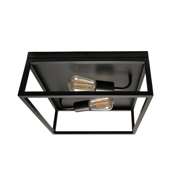 Vivio Lighting Vincent 13 in Contemporary Dimmable 2-Light Matte Black Entryway Flush Mount Lights
