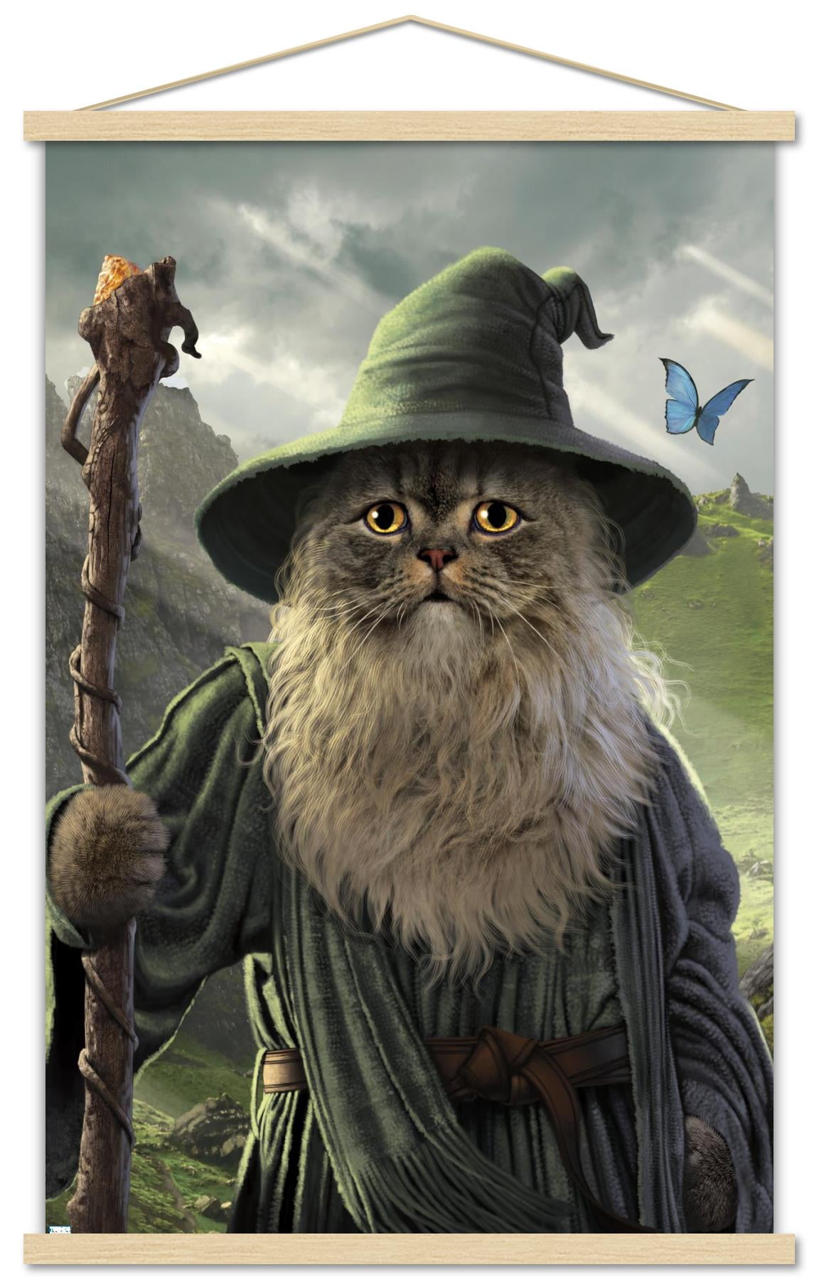 Vincent Hie - Catdalf Wall Poster with Wooden Magnetic Frame, 22.375" x 34"