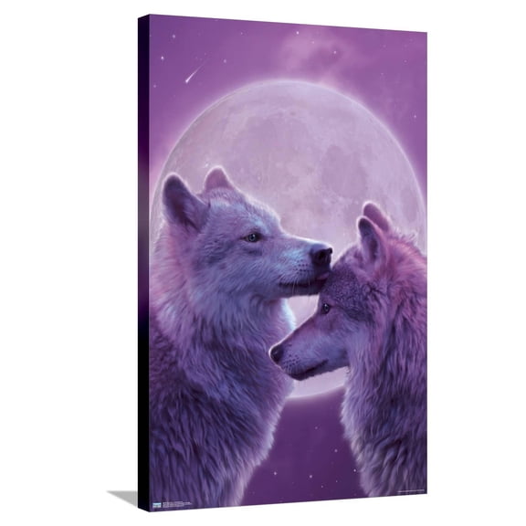 Vincent Hie - Loving Wolves Canvas Wall Poster, 22.375" x 34"