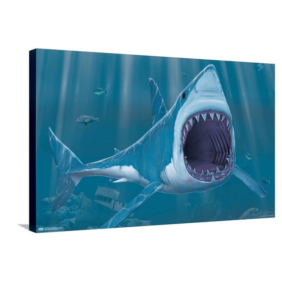 Vincent Hie - Shark Bite Canvas Wall Poster, 22.375" x 34"
