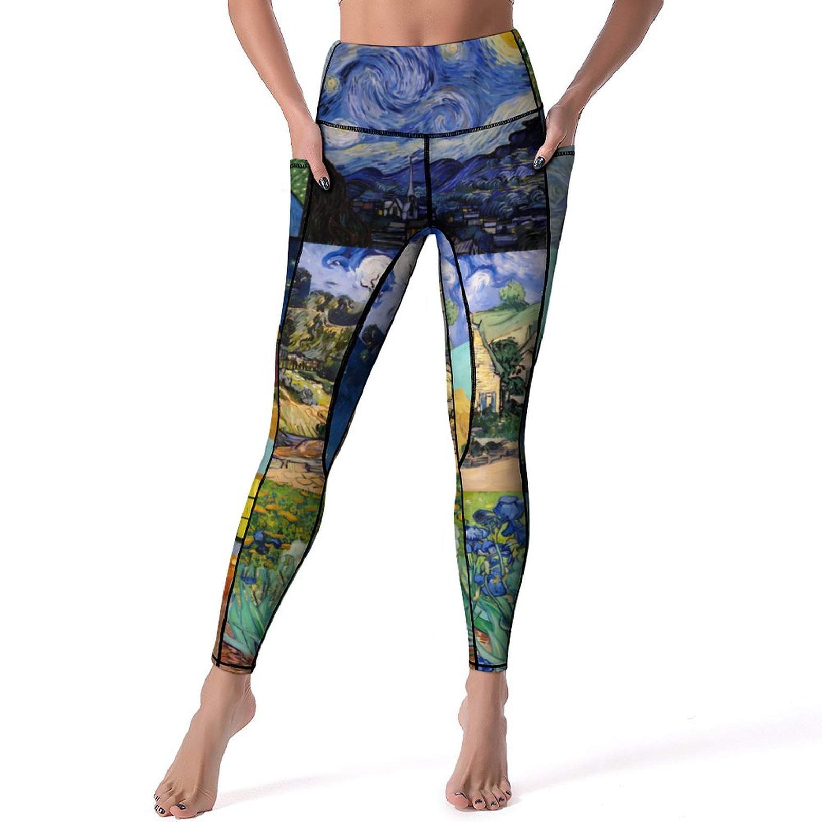 Vincent LeggingsField with Flowers Push Up Yoga Pants Vintage Vincent LeggingsField with Flowers Push Up Yoga Pants Vintage