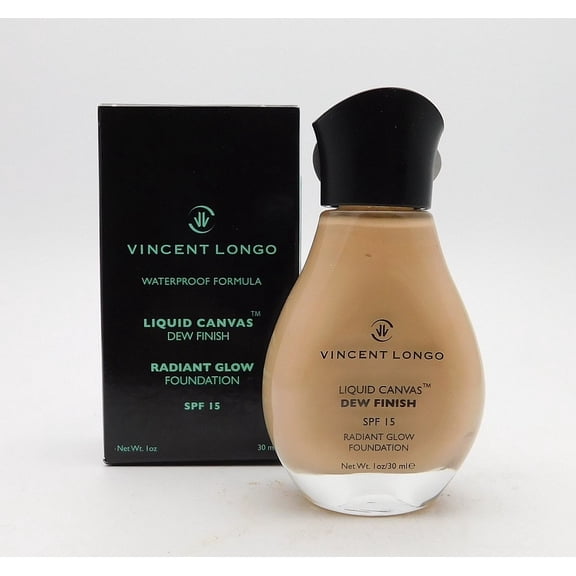 Vincent Longo Liquid Canvas Dew Finish Radiant Glow Foundation Waterproof Formula SPF 15 Light Beige #3 1 Oz.