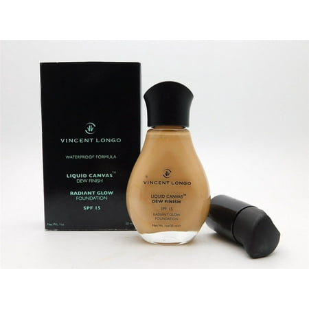 Vincent Longo Liquid Canvas Dew Finish Radiant Glow Foundation Waterproof Formula SPF 15 (with pump) Sandy Beige 1 Oz.