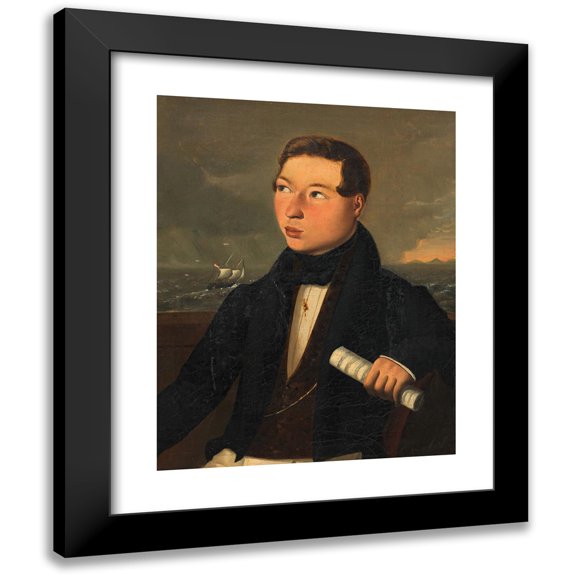 Vincent Poiret 12x14 Black Modern Framed Museum Art Print Titled - Franz Von Suppe at the Age of 15 (1835)