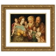 thumbnail image 1 of Vincent Sellaer 24x20 Gold Ornate Framed and Double Matted Museum Art Print Titled - The Holy Kinship, Anna and Joachim with Maria Cleophas and Her Four Sons, 1 of 4