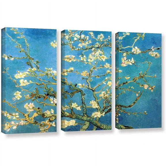 Vincent Van Gogh "3-Piece Almond Blossom" Gallery-Wrapped Canvas