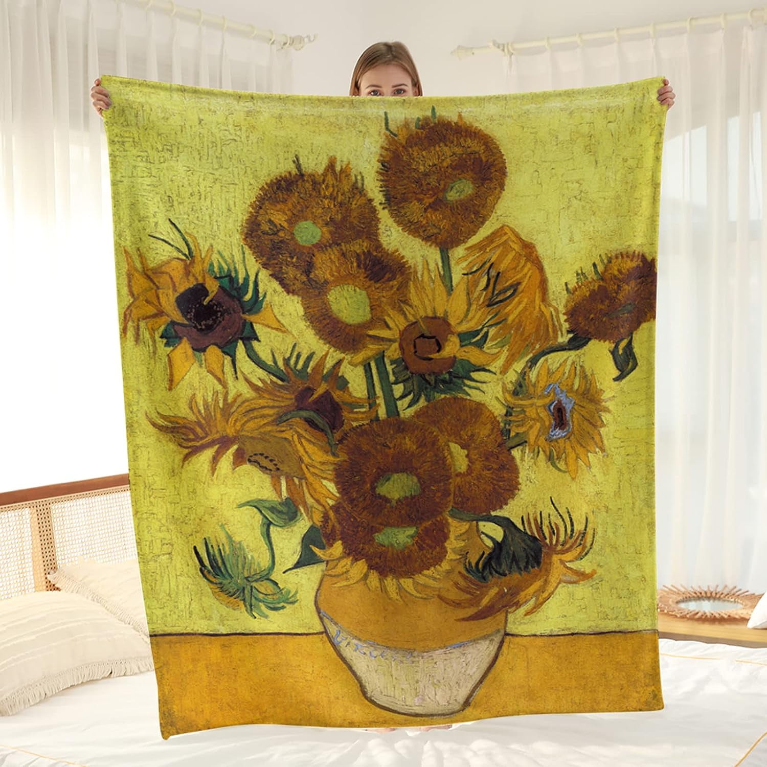 Vincent Van Gogh Blanket Flower Floral Gifts Vase with Fifteen