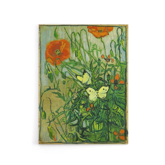 Vincent Van Gogh Butterflies And Poppies Canvas Wall Art Print 12X16"