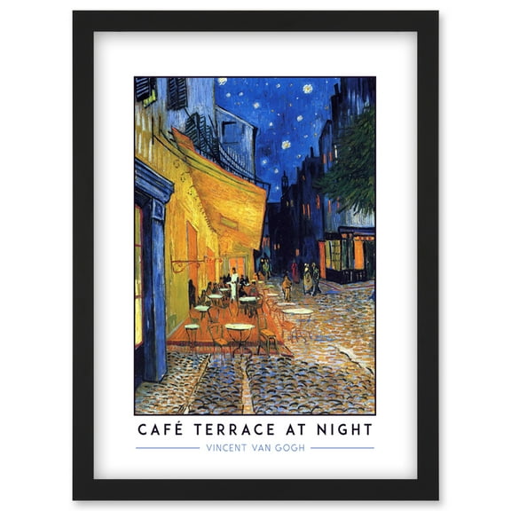 Vincent Van Gogh Café Terrace At Night Place Du Forum Post-Impressionist Painting Artwork Framed Wall Art Print A4