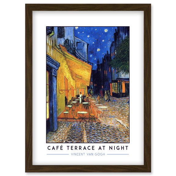 Vincent Van Gogh Café Terrace At Night Place Du Forum Post-Impressionist Painting Artwork Framed Wall Art Print A4