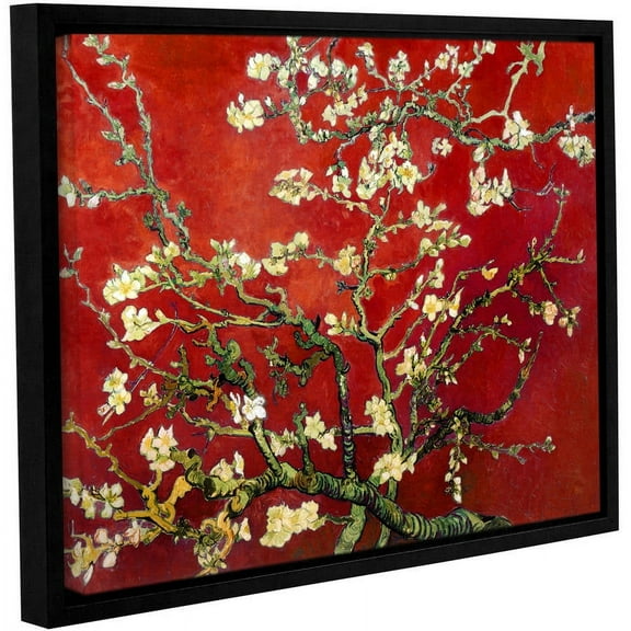 Vincent Van Gogh "Interpretation In Red Almond Blossom" Floater-Framed Gallery-Wrapped Canva
