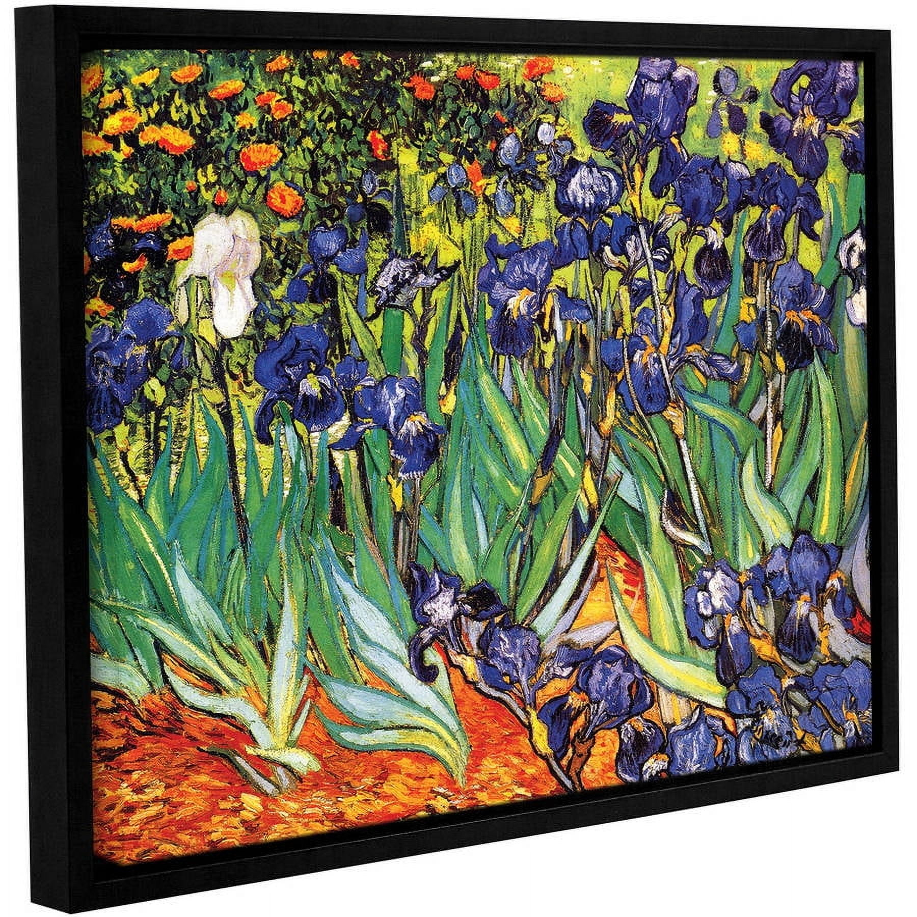 Vincent Van Gogh "Irises In The Garden" Floater-Framed Gallery-Wrapped Canvas