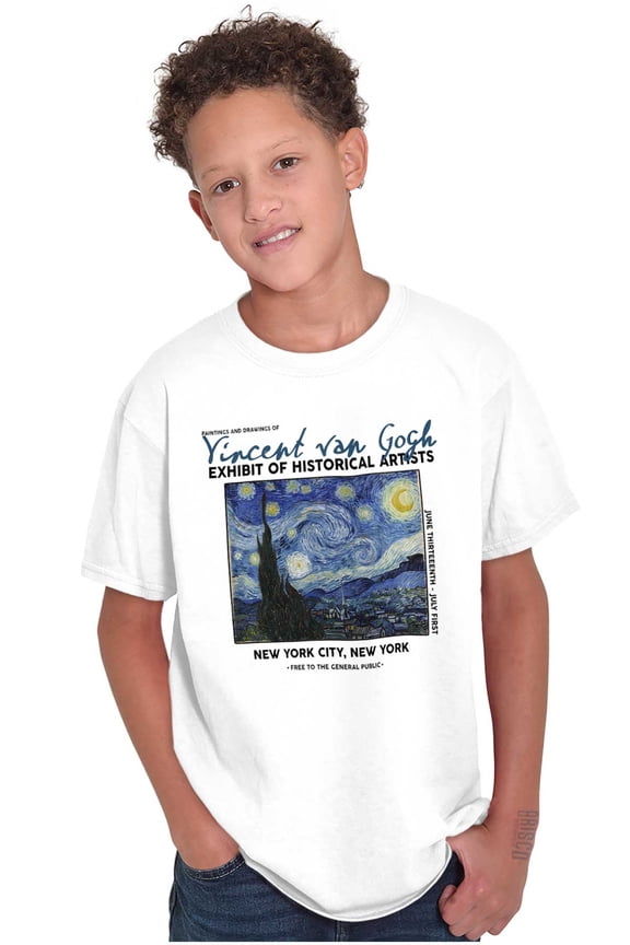 Vincent Van Gogh Museum Starry Night Crewneck T Shirts Boy Girl Teen Brisco Brands S
