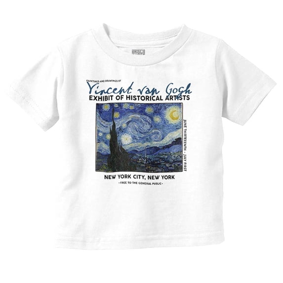 Vincent Van Gogh Museum Starry Night Toddler Boy Girl T Shirt Infant Toddler Brisco Brands 6M