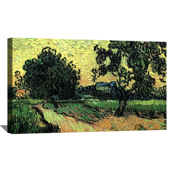 Vincent Van Gogh Painting Van Gogh Landscape with the Chateau of Auvers at Sunset Canvas Wall Art