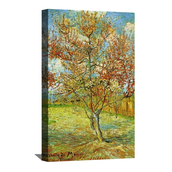 Vincent Van Gogh Painting Van Gogh Pink Peach Tree in Blossom Reminiscence of Mauve Canvas Wall Art