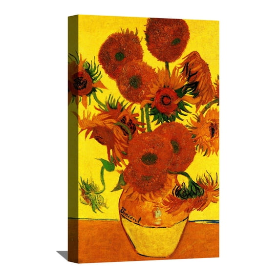 Vincent Van Gogh Painting Van Gogh Still Life Vase with Fifteen Sunflowers 3 Canvas Wall Art