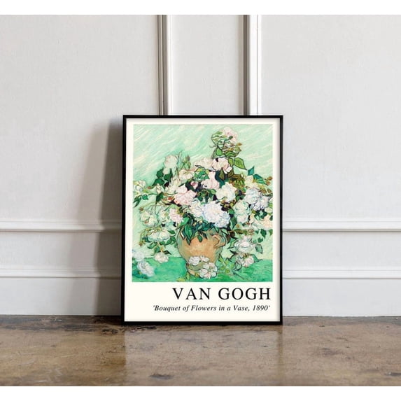 Vincent Van Gogh Posters, Vase with Flowers (1890) Poster, Van Gogh Wall art, Vincent Van Gogh Print, Van Gogh Exhibition Poster Gift Idea Home Decor Poster Size 24x36 Unframed Poster