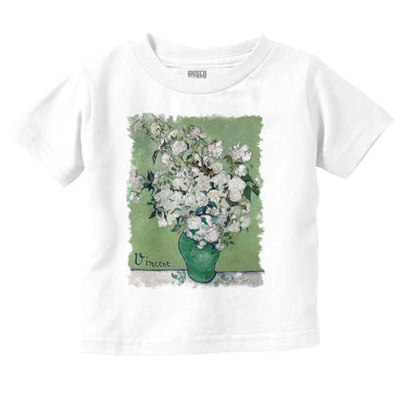 Vincent Van Gogh Roses Still Life Toddler Boy Girl T Shirt Infant Toddler Brisco Brands 6M