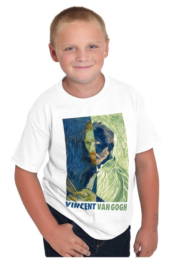 Vincent Van Gogh Self Portrait Art Crewneck T Shirts Boy Girl Teen Brisco Brands S