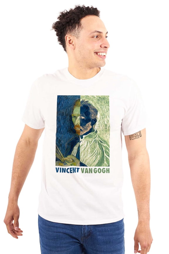Vincent Van Gogh Self Portrait Art Plus Size Crewneck Graphic Tee Shirt Brisco Brands 4X