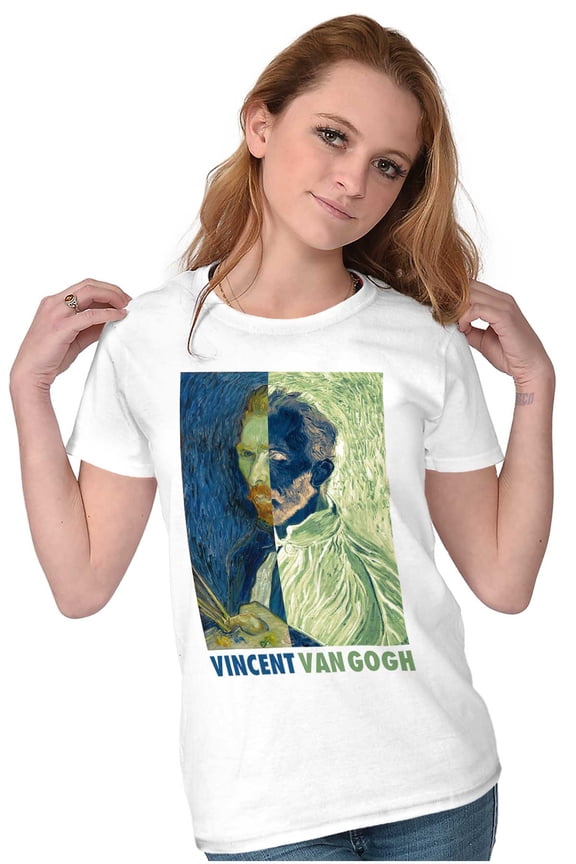 Vincent Van Gogh Self Portrait Art Womens Slim Fit Graphic Tee Brisco Brands M