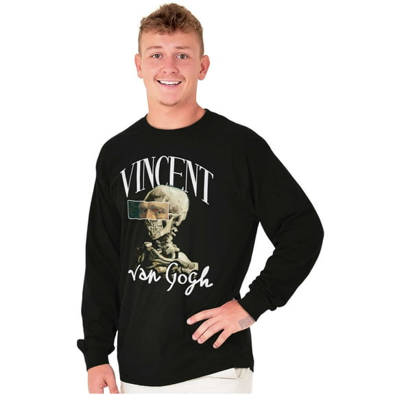 Vincent Van Gogh Skeleton Painting Long Sleeve TShirt Men Women Brisco Brands X