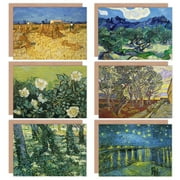 Vincent Van Gogh Starry Night Saint Pauls Olive Undergrowth Rose Harvest Fine Art Greeting Card Pack of 6