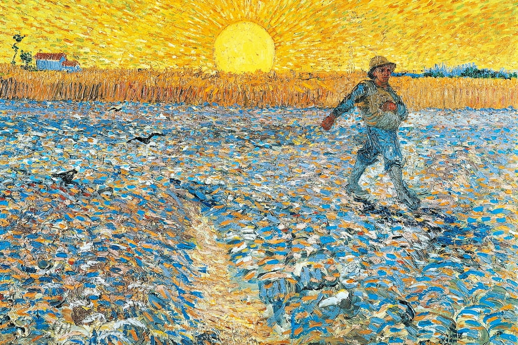 Vincent Van Gogh The Sower 1888 Framed Canvas Landscape Painting