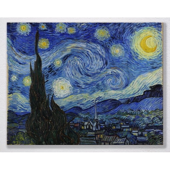 Vincent Van Gogh The Starry Night Poster, Post Impressionism Landscape Wall Art Print