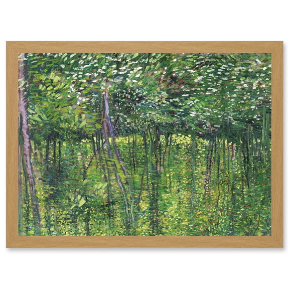 Vincent Van Gogh Trees And Undergrowth Painting Artwork Framed Wall Art Print A4