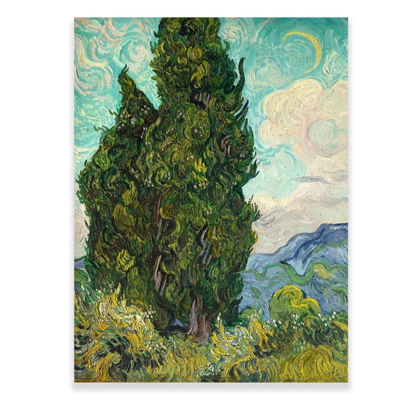 Vincent Van Gogh Wall Art - Cypresses Print Poster - Modern Landscape Giclee Canvas Prints Artwork Pictures on Canvas Wall Art for Home Office Decorations