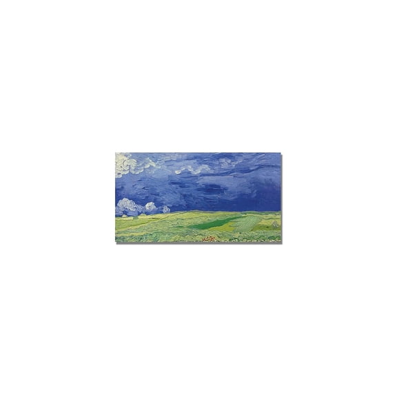 Trademark Fine Art Vincent Van Gogh Wheatfields under Thundercloud Canvas Wall Art - 24x47