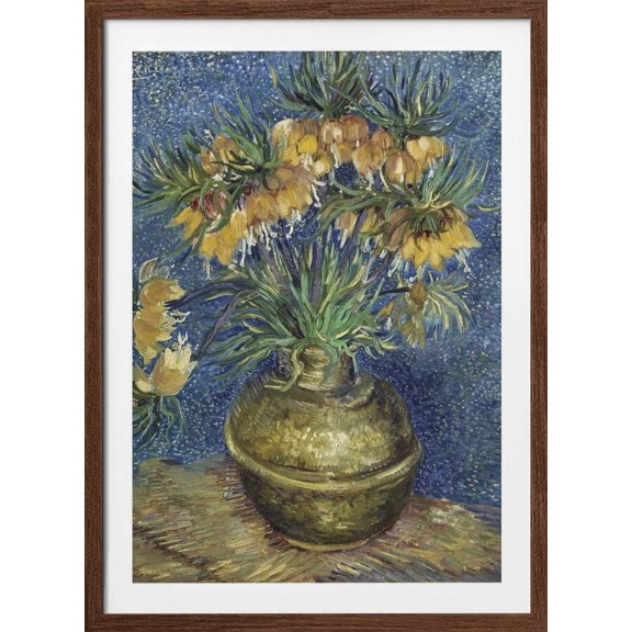 Vincent Van Gogh's Imperial Fritillaries In a Copper Vase (1887) Framed Art Modern Wall Decor