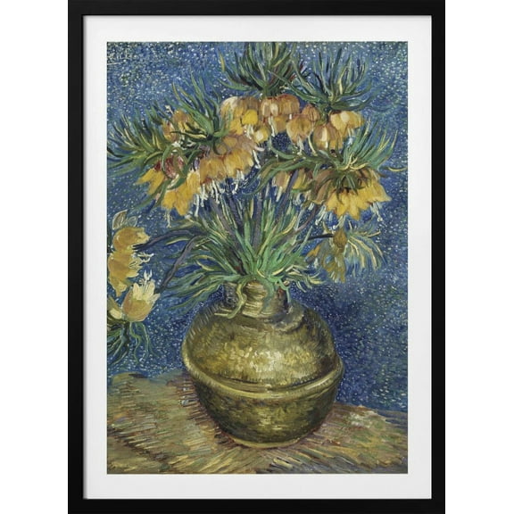 Vincent Van Gogh's Imperial Fritillaries In a Copper Vase (1887) Framed Art Modern Wall Decor