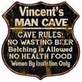 thumbnail image 1 of Vincent's Man Cave Rules Sign Shield Metal Gift 211110007450, 1 of 1