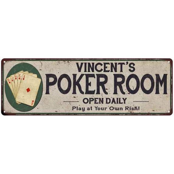 Vincent's Poker Room 8x24 Metal Sign Game Decor 108240048481