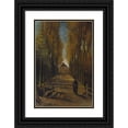 thumbnail image 1 of Vincent van Gogh 11x14 Black Ornate Wood Framed Double Matted Museum Art Print Titled: Avenue of Poplars in Autumn (1884), 1 of 5