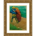 thumbnail image 1 of Vincent van Gogh 11x14 Gold Ornate Wood Frame and Double Matted Museum Art Print Titled - Eglogue En Provence - a Couple of Lovers (1888), 1 of 4