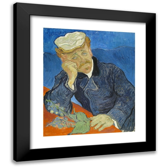 Vincent van Gogh 12x14 Black Modern Framed Museum Art Print Titled - Dr Paul Gachet (1890)