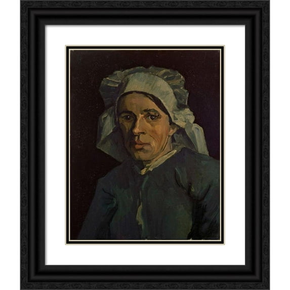 Vincent van Gogh 12x14 Black Ornate Wood Framed Double Matted Museum Art Print Titled: Head of a Woman 2