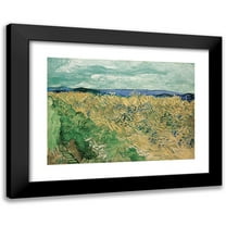 Vincent van Gogh 14x11 Black Modern Framed Museum Art Print Titled - Wheatfield with Cornflowers (1890)