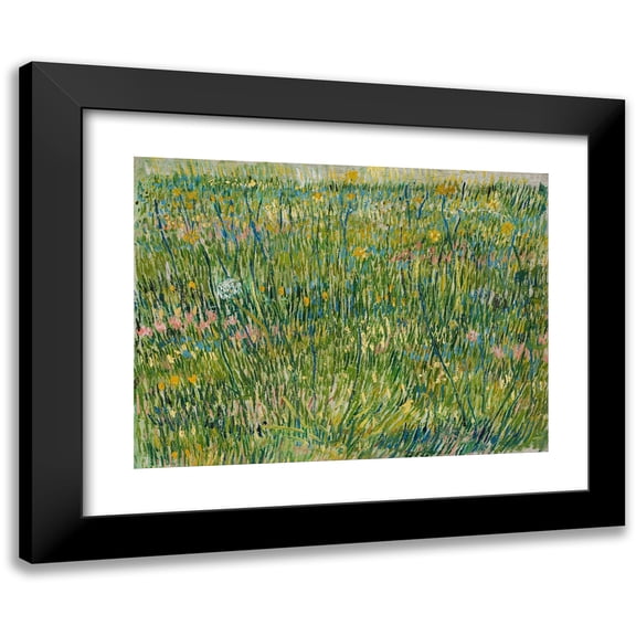 Vincent van Gogh 14x12 Black Modern Framed Museum Art Print Titled - Patch of Grass (1887)