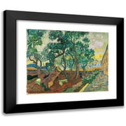 Vincent van Gogh 14x12 Black Modern Framed Museum Art Print Titled - The Garden of Saint-Paul Hospital (1889)