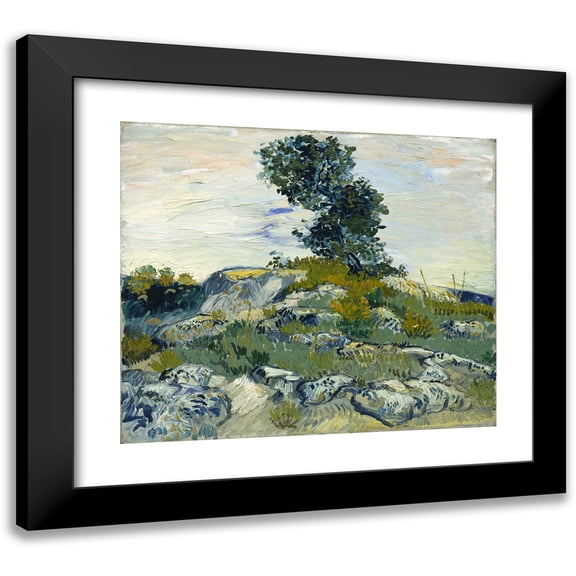 Vincent van Gogh 14x12 Black Modern Framed Museum Art Print Titled - The Rocks