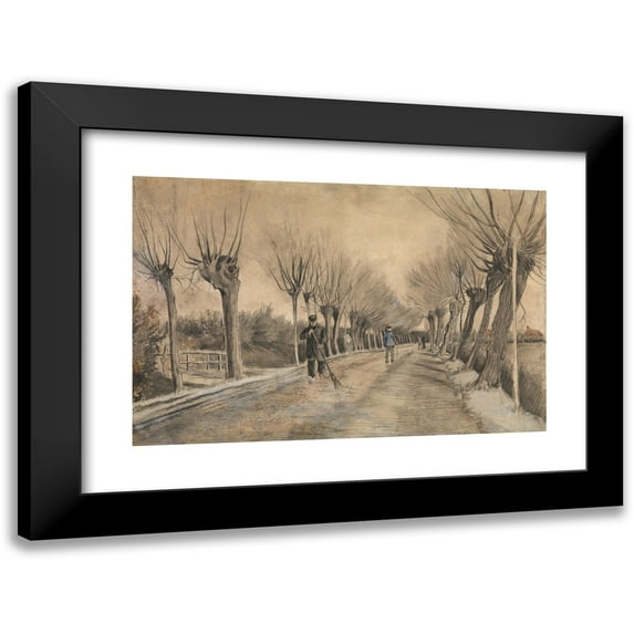 Vincent van Gogh 18x13 Black Modern Framed Museum Art Print Titled - Road in Et I (1881)