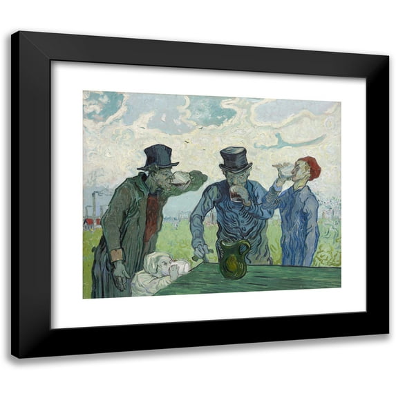Vincent van Gogh 18x15 Black Modern Framed Museum Art Print Titled - The Drinkers (1890)