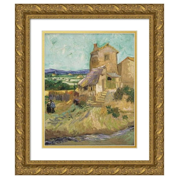 Vincent van Gogh 20x23 Gold Ornate Framed and Double Matted Museum Art Print Titled - The Crau House (The Old Mill) (1888)